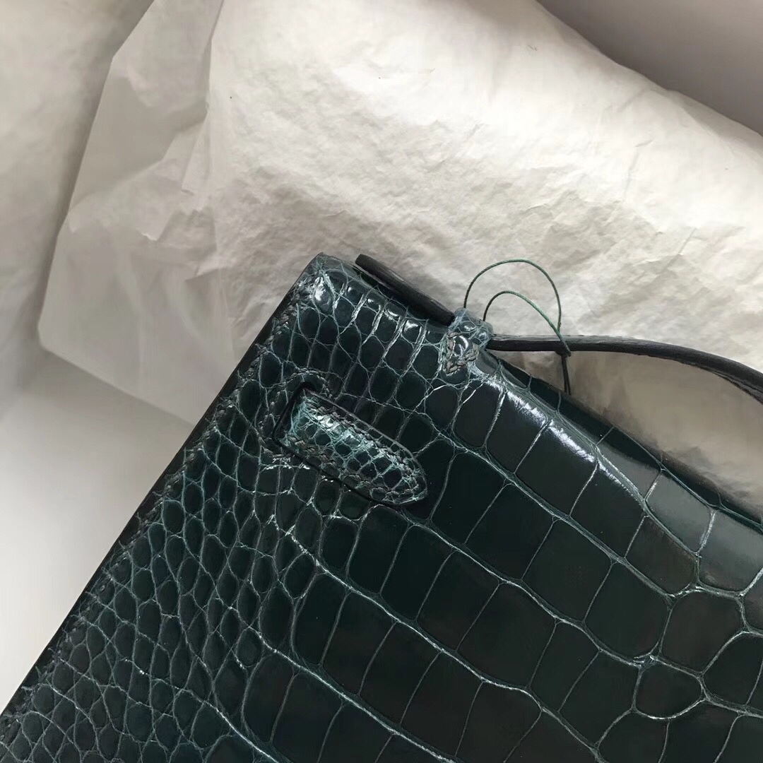 에르메스 미니 켈리백22 베르트 은장 샤이니 악어가죽